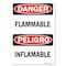 Signmission OSHA Danger Sign, 7" Height, 10" Width, Rigid Plastic, Flammable (Bilingual) Vertical, Landscape OS-DS-P-710-L-19362 - alternate 1